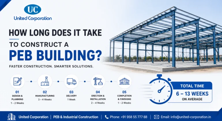 PEB construction time and industrial building erection process