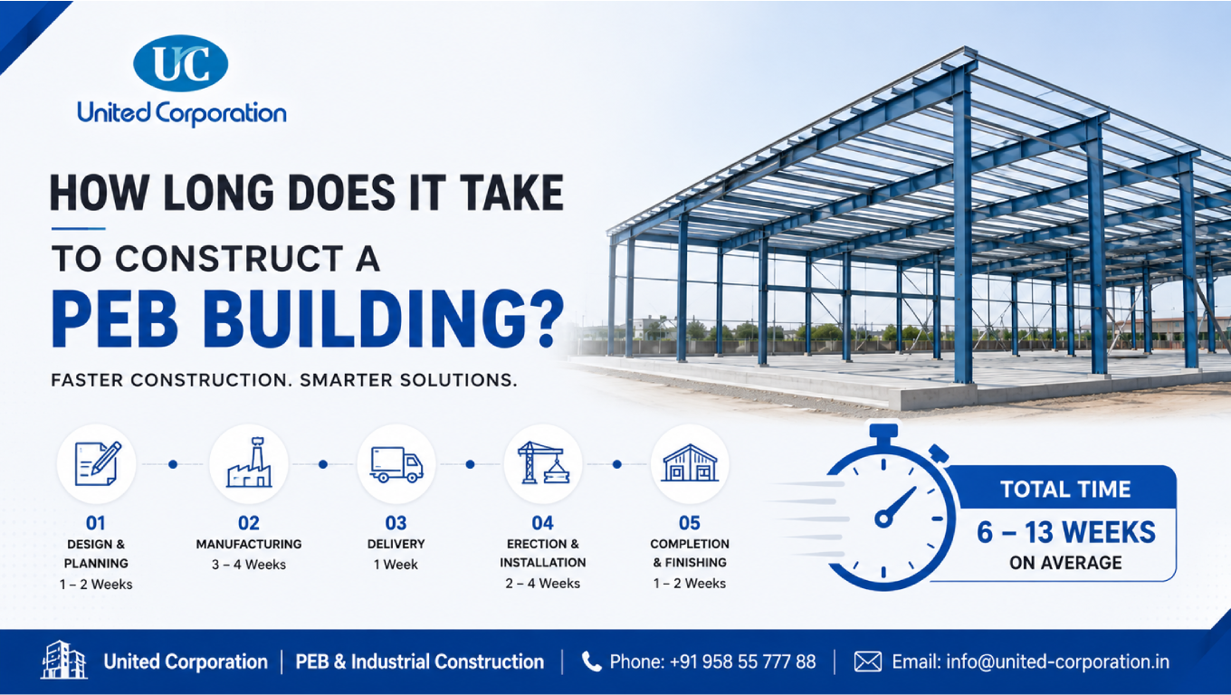 PEB construction time and industrial building erection process