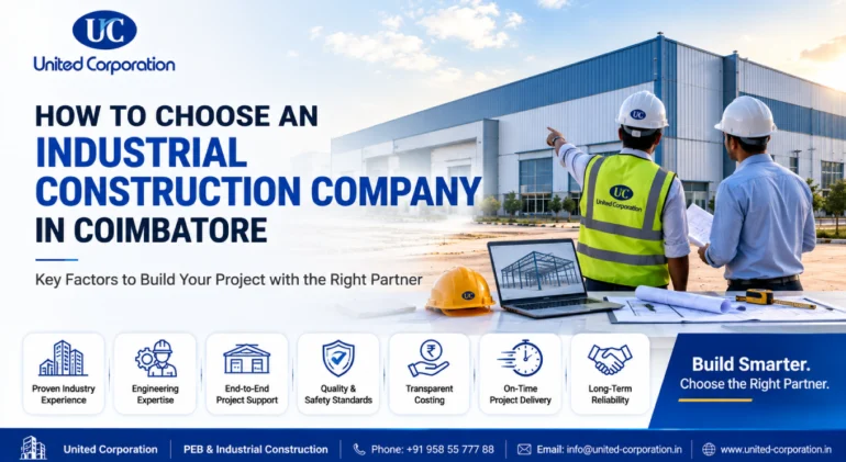 industrial construction company in Coimbatore building modern factory