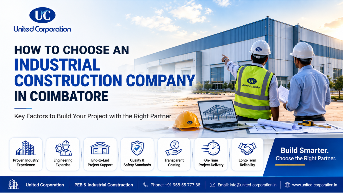 industrial construction company in Coimbatore building modern factory