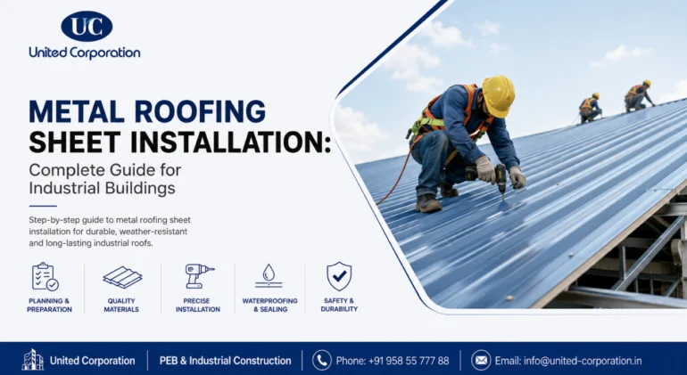 metal roofing sheet installation for industrial buildings