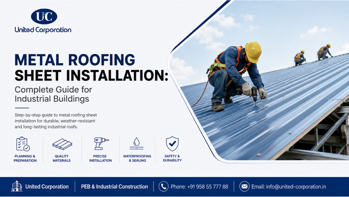 metal roofing sheet installation for industrial buildings