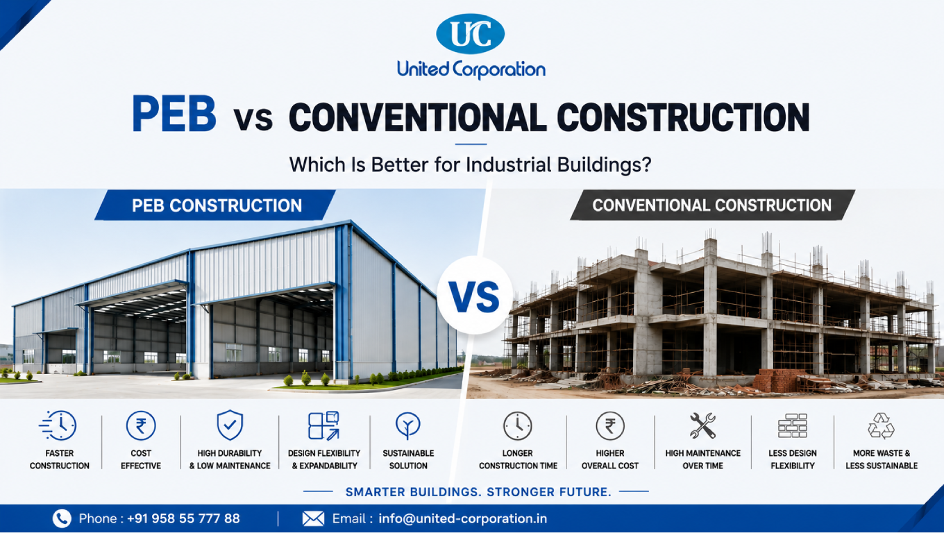 PEB vs conventional construction for industrial buildings