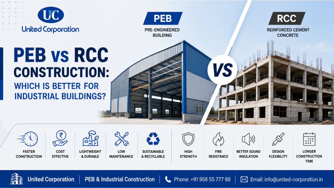 PEB vs RCC construction comparison for industrial building