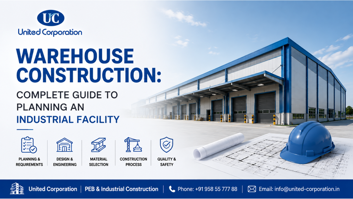 Warehouse construction of a modern industrial facility